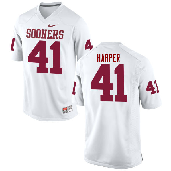 Men Oklahoma Sooners #41 Casey Harper College Football Jerseys Game-White